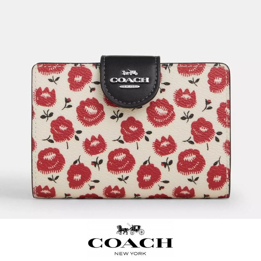 NWT ❤️🌸 Coach Medium Corner Zip Wallet With Floral Print