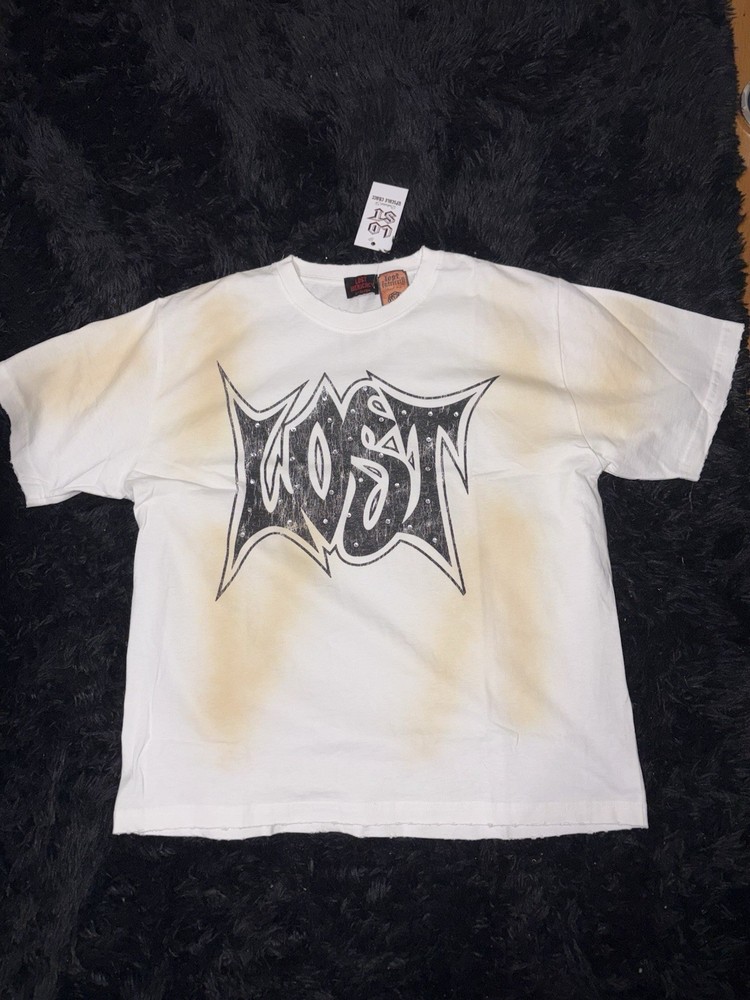 Lost Intricacy Graphic Logo White Crew Neck Men's T-Shirt Short Sleeve L