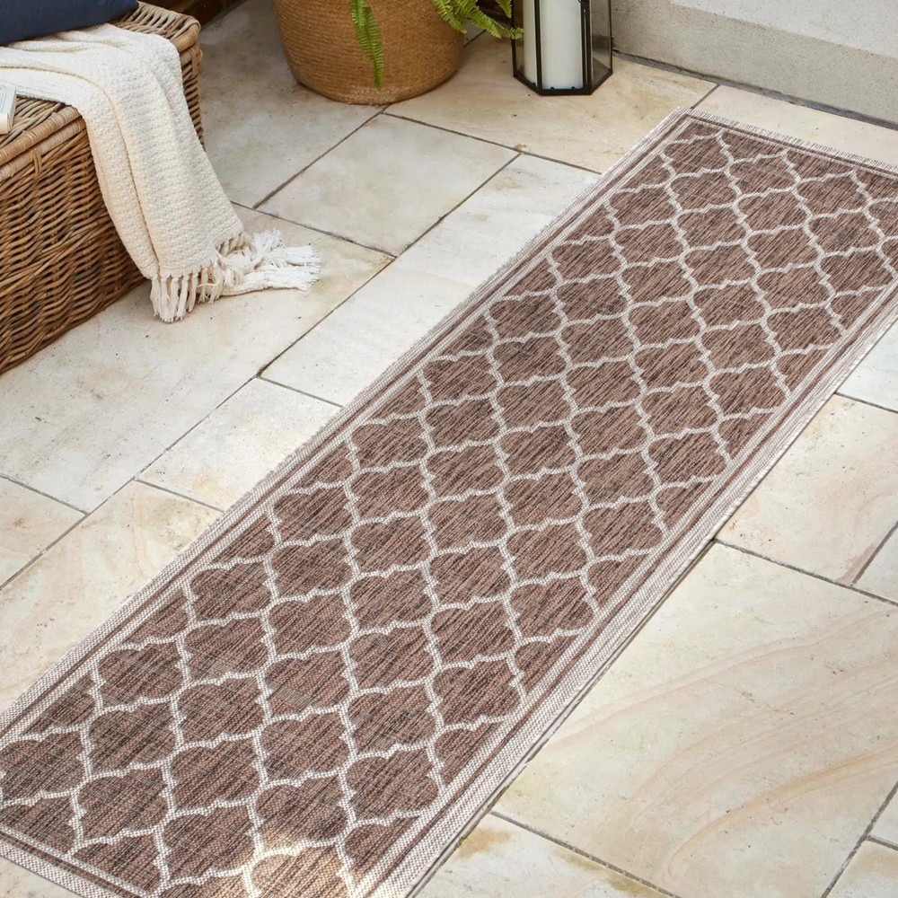 Jonathan Y Santa Monica SMB109-220 Espresso Taupe 27x240-Inch Indoor Outdoor Rug