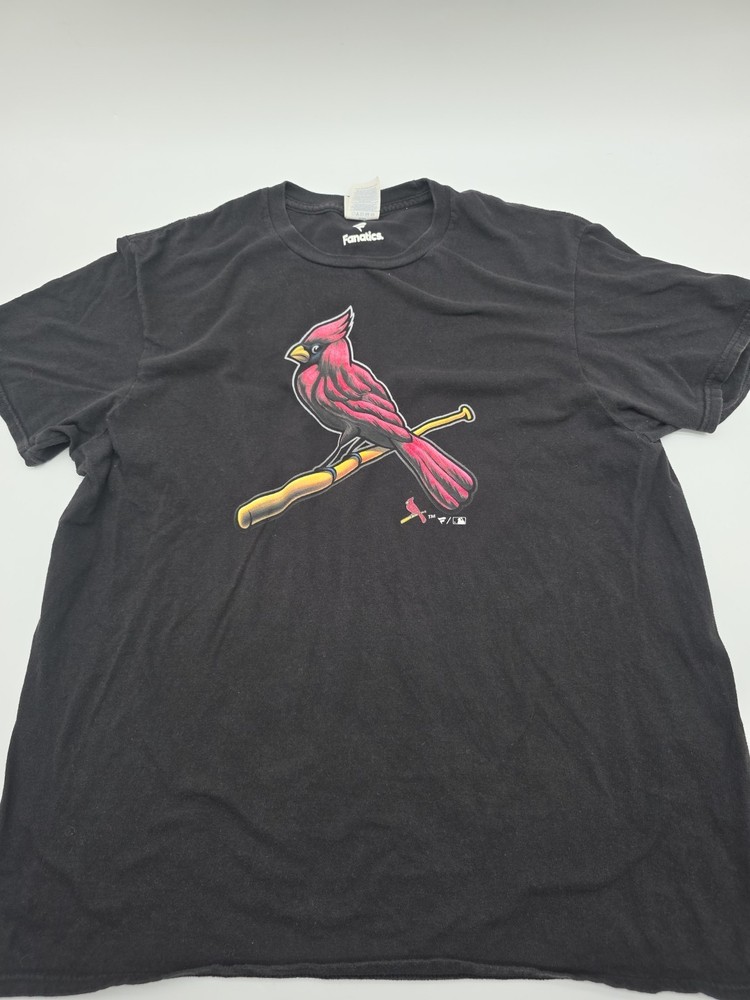 Arizona Cardinals Baseball T-Shirt Men XL Black Graphic Fanatics Tee.#42596