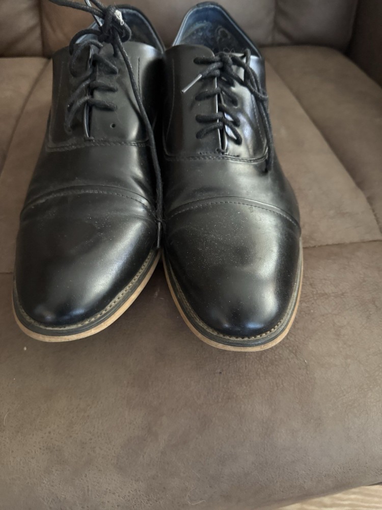 Bruno Marc Black Leather Oxford Dress Shoes Lace Up Round Toe Men's Size 11