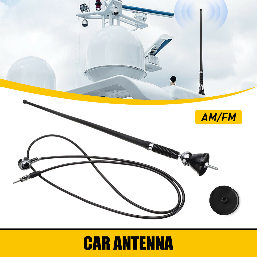 Marine Waterproof Radio Antenna Rubber Boat Aerial for ATV UTV Car Yacht Black
