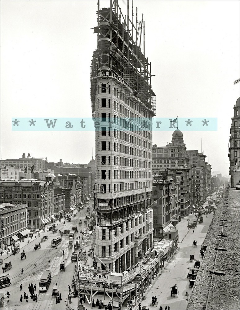 New York City Flatiron Building 1902 Vintage Poster Print Retro Style Art
