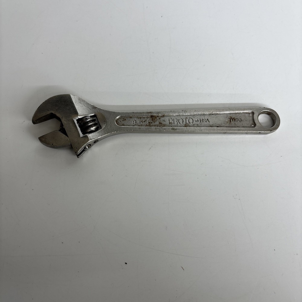 Vintage Proto 7080 8” Adjustable Wrench USA Forged Steel