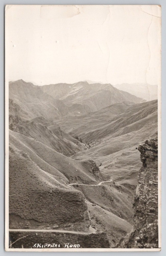 Skippers Road New Zealand Postcard 1952 Vintage Mountain Landscape