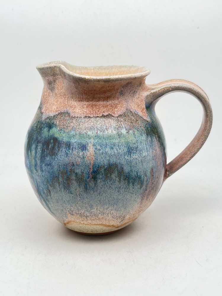 Vintage Studio Art Pottery Pitcher Vase Signed 6” Tall Hand Made