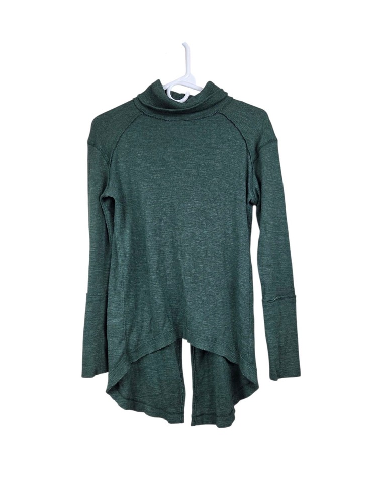 We The Free Marled High Low Split Back Turtleneck Boho Top Size XS