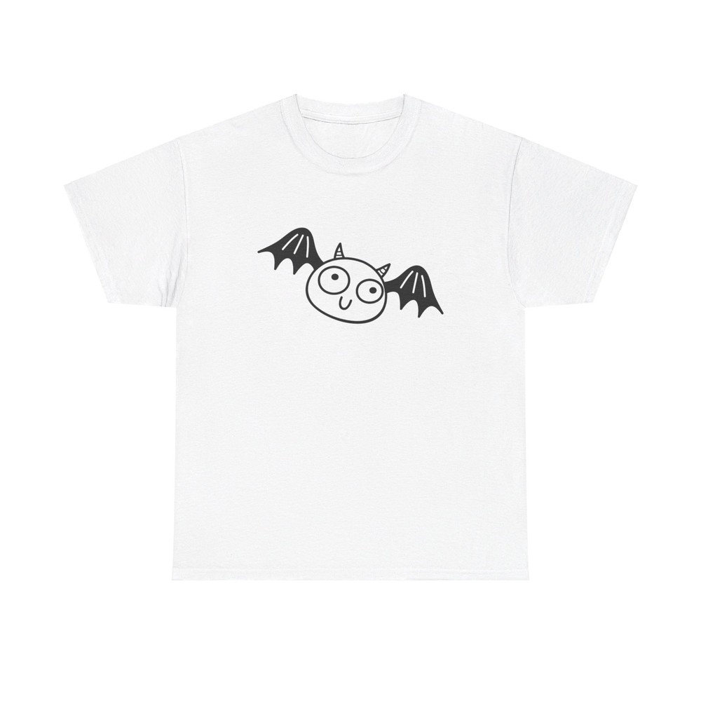 Cute Halloween Bat Doodle Graphic T-Shirt - minimal kawaii cartoon creature fun