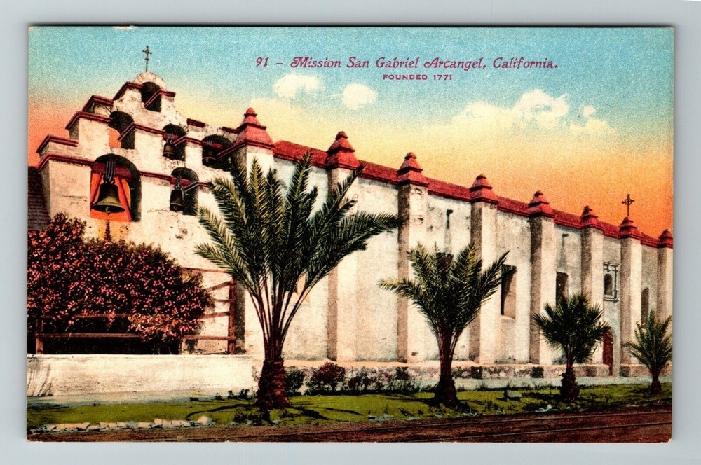 Arcangel CA-California, Mission San Gabriel, Exterior, Vintage Postcard