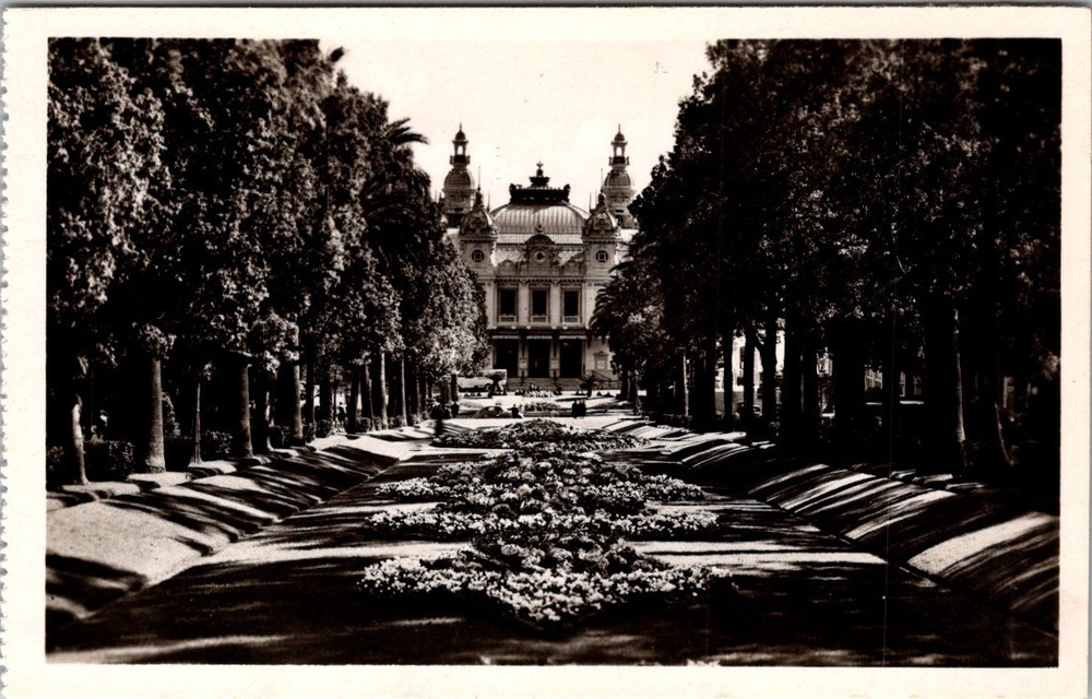 Monte-Carlo Casino RPPC – 1930s Monaco Gardens View Vintage Real Photo Postcard