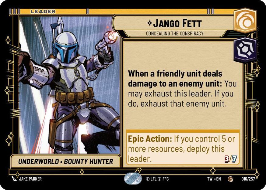 Star Wars Unlimited Jango Fett (16/596) Twilight of the Republic LP