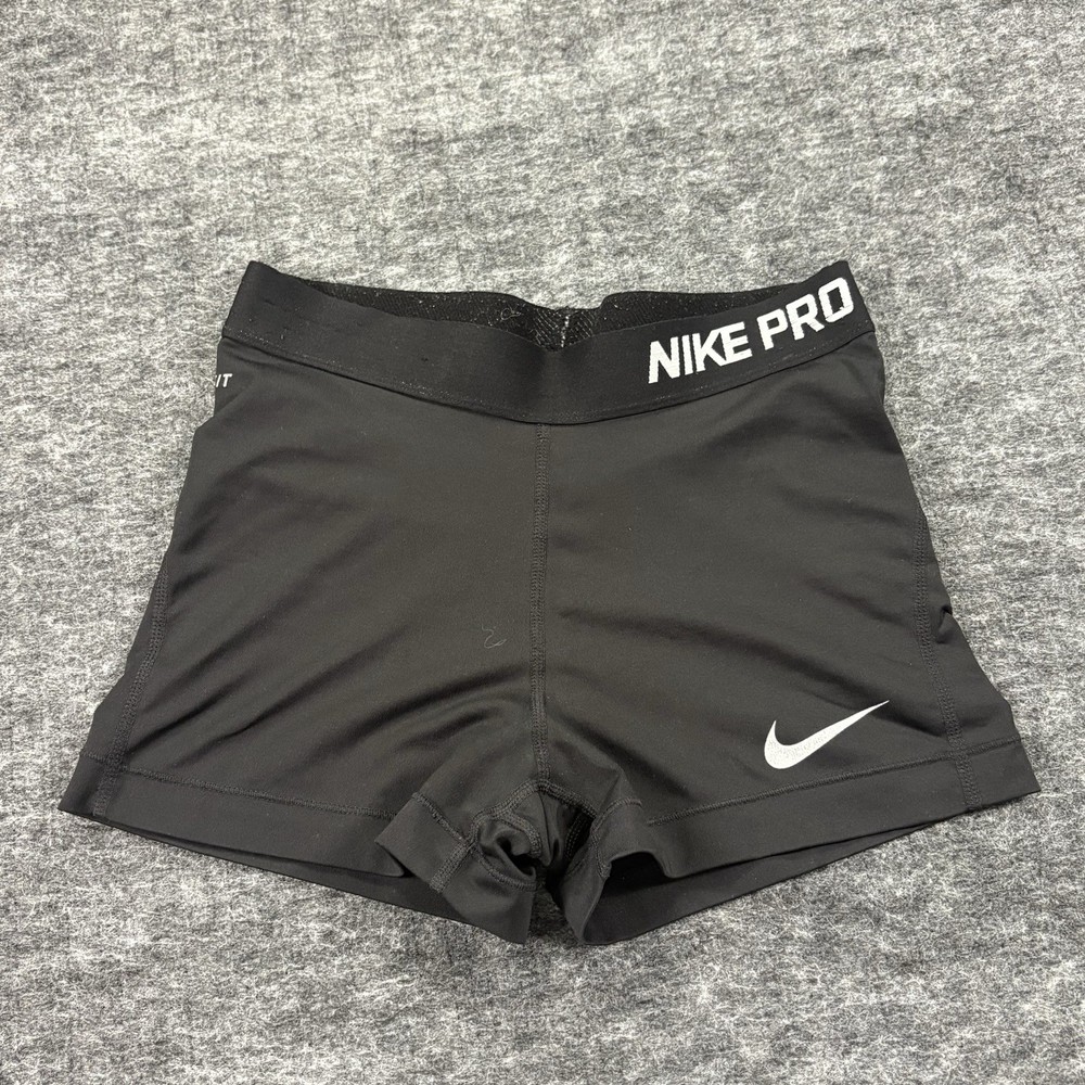 Nike Pro Compression Shorts Womens Small Black Dri Fit Training Gym Athletic