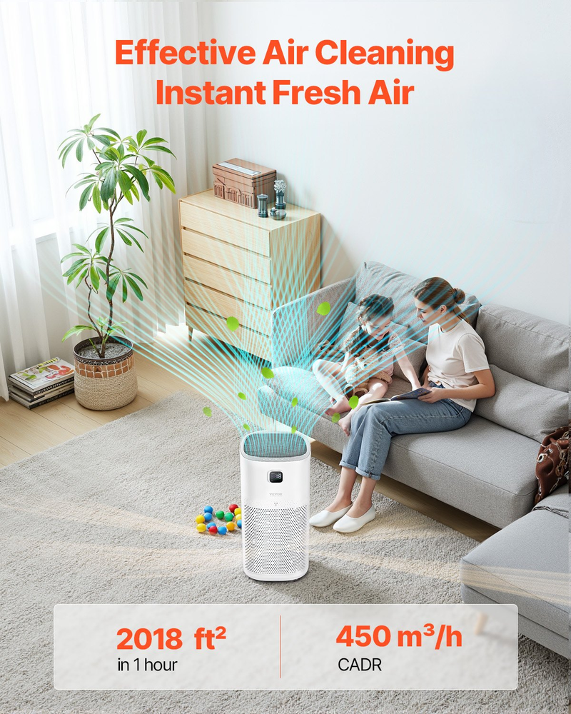 2018 ft²/h Air Purifier H13 HEPA Smart Air Purifier for Home & Office