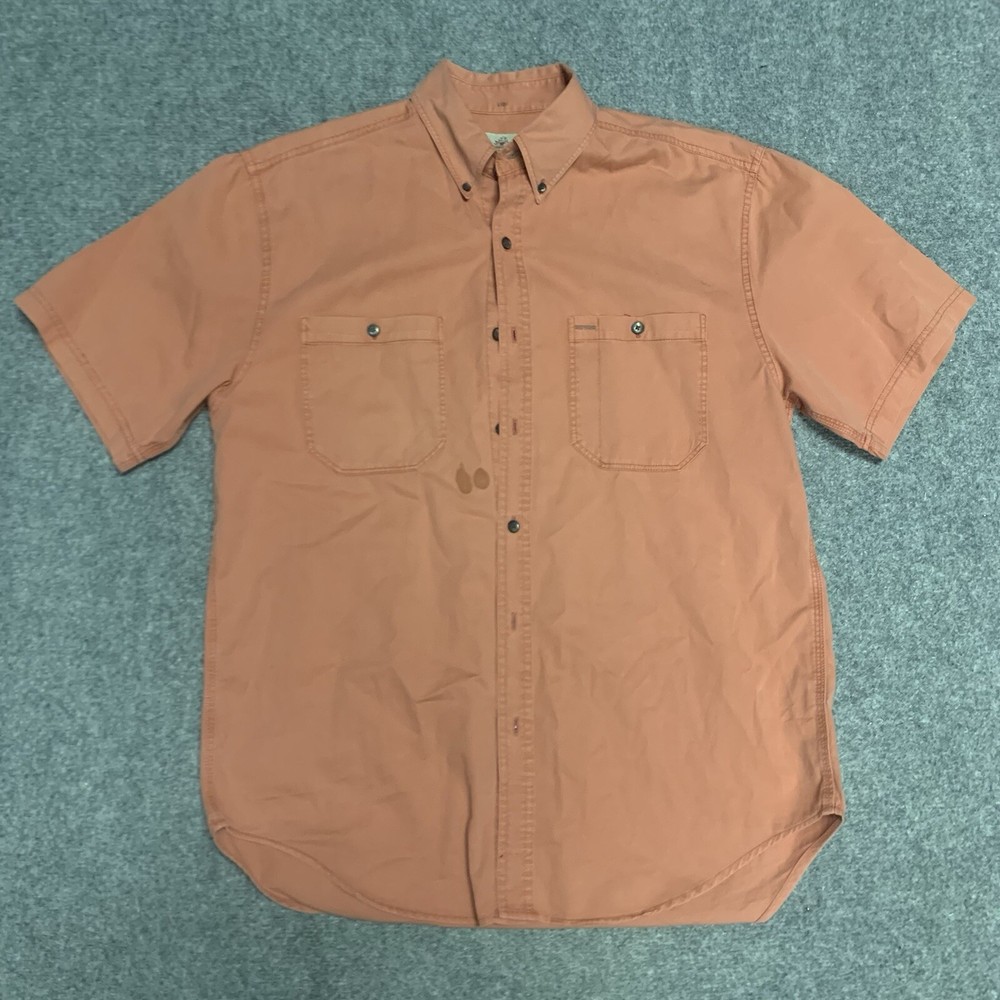 The Territory Ahead Shirt Men's Medium Button Down Solid Cotton Short Sleeve