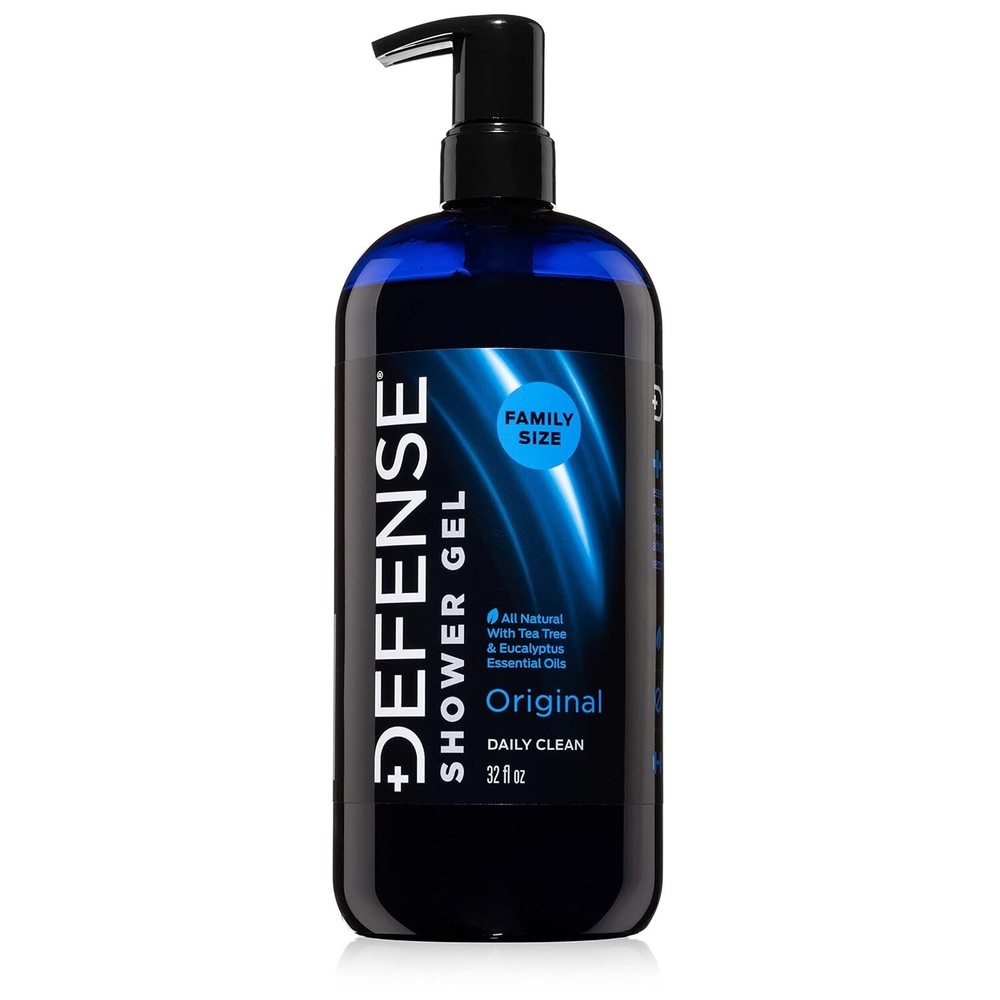 Natural Shower Gel with Aloe Vera & Tea Tree Oil - 32oz Family Size Body Wash