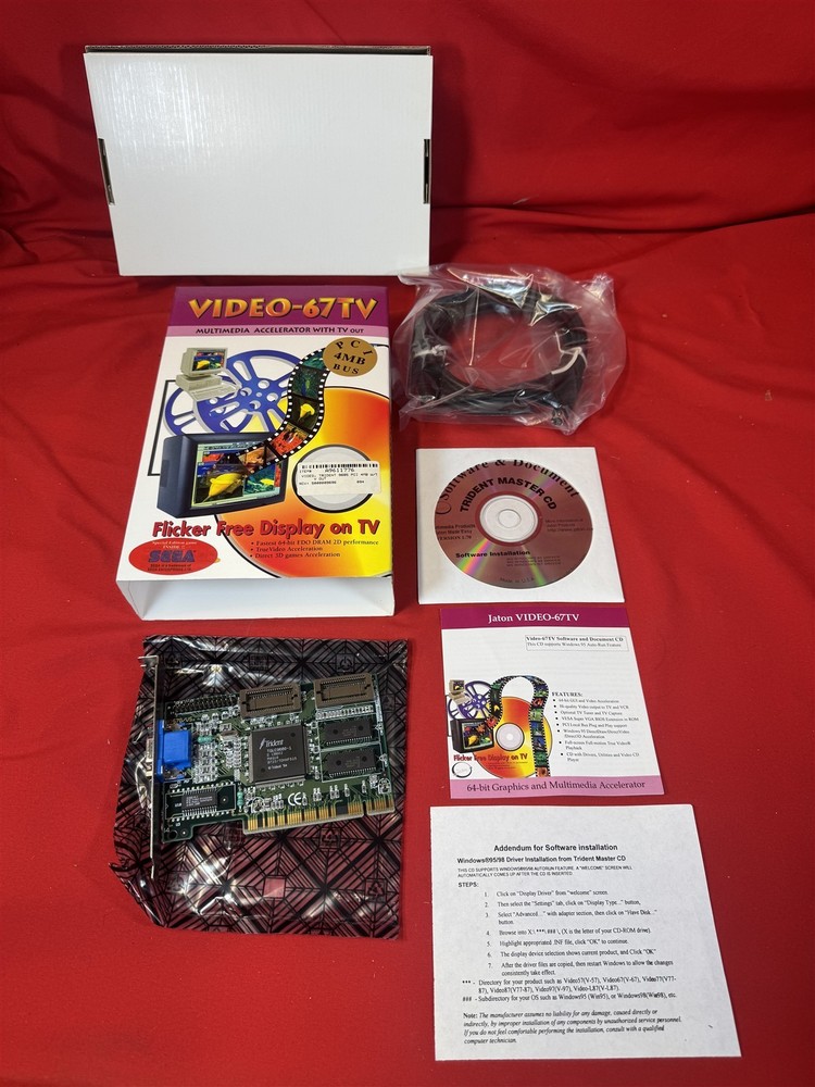 CIB Vintage 1990s Jaton VIDEO-67TV Computer to TV Display Adapter Card