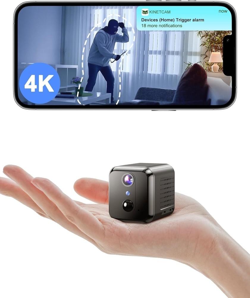 Wireless Nanny Cam with 4K Video, 120-Day Battery, Smartphone Control & Alerts