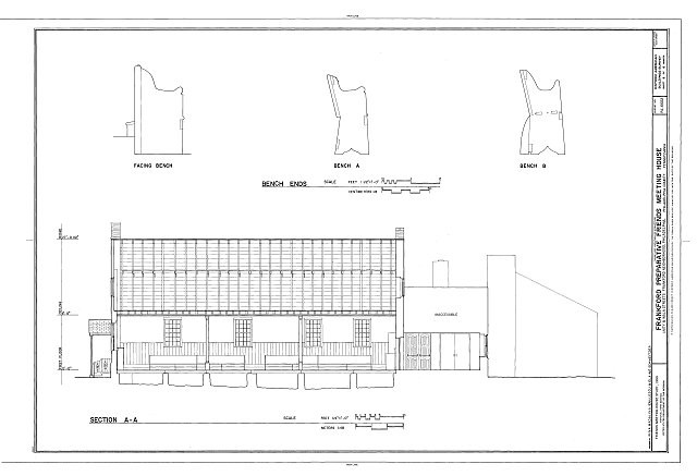 Frankford Pennsylvania Friends Meeting House HABS Architectural Drawing 1900s