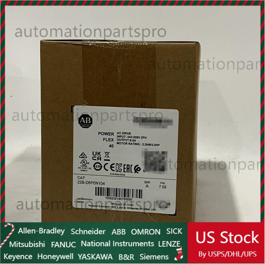 NEW Allen-Bradley 22B-D6P0N104 PowerFlex 40- 2.2 kW 3 HP AC Drive