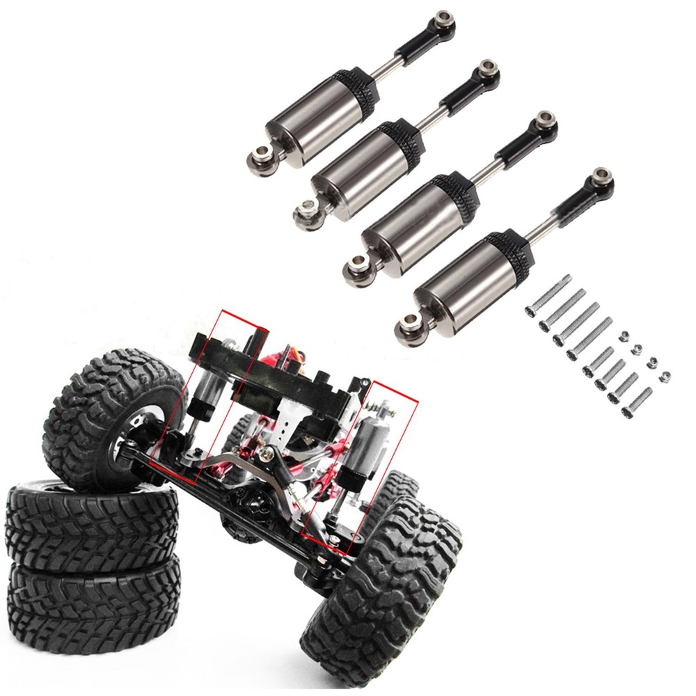 4Pcs Full Alloy Shock Absorber With Screw For Henglong WPL C14 C24 1/16 RC Car G