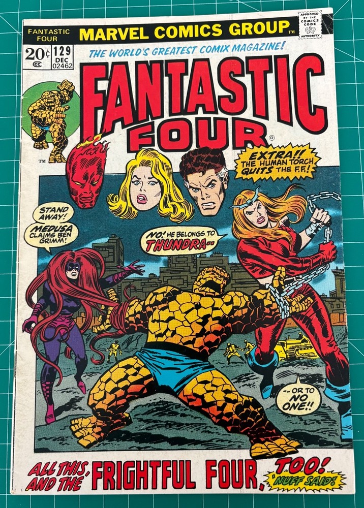 Fantastic Four #129 F/F+ 6.5 1st Thundra 1972 Marvel Frightful Four Sandman