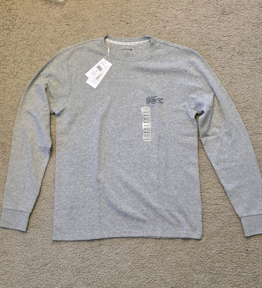 Lacoste Sleepwear Men's Knit Thermal Long Sleeve Lounge Shirt NWT BRAND NEW SZ M