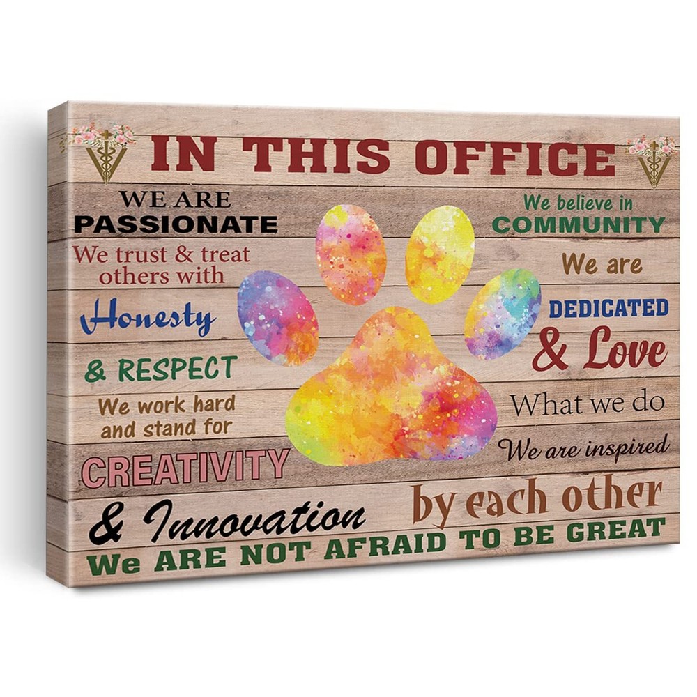 Motivational Veterinary Art Wall Decor in this Veterinary Office Quotes Canva...