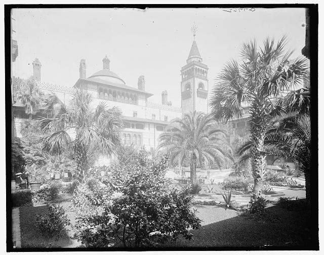 Photo:St Augustine Florida Ponce de Leon Hotel Court 1900s Garden Tower