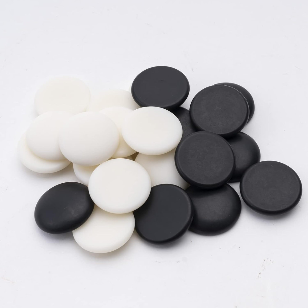 Single Convex Melamine Go Game Stone Set 361Pcs with Stone Bag and Go Board, 2