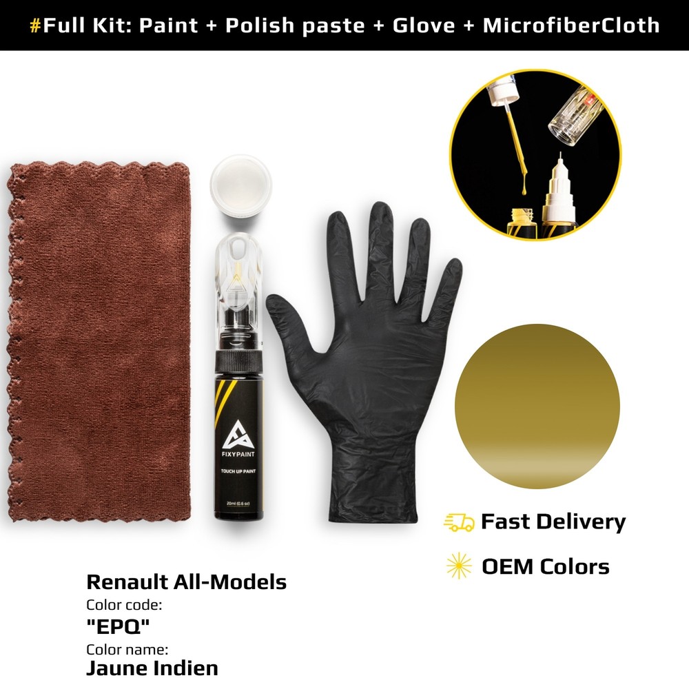 Renault EPQ Jaune Indien Touch Up Paint Easy Scratch Repair Kit  