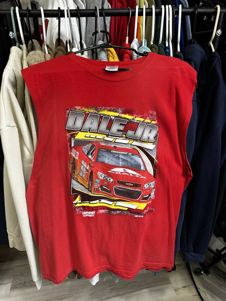 Vintage Dale Earnhardt Jr Shirt Mens XL Red Sleeveless Tank Y2K NASCAR