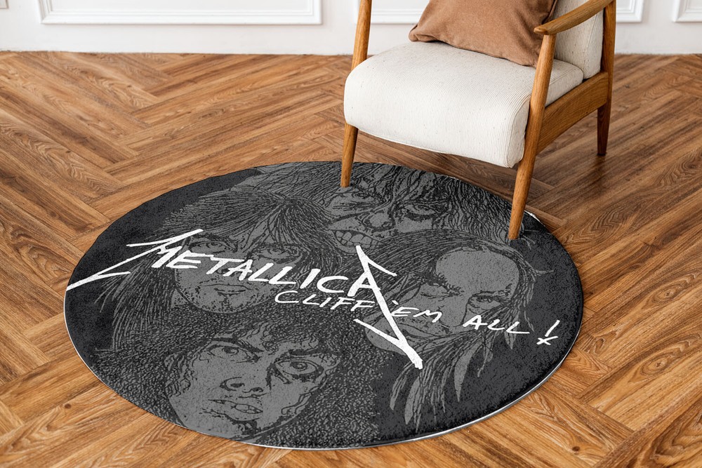 Metallica Rug Cliff Em All Album Art Round Rug Home Decor Fan-made 24-47in Gift