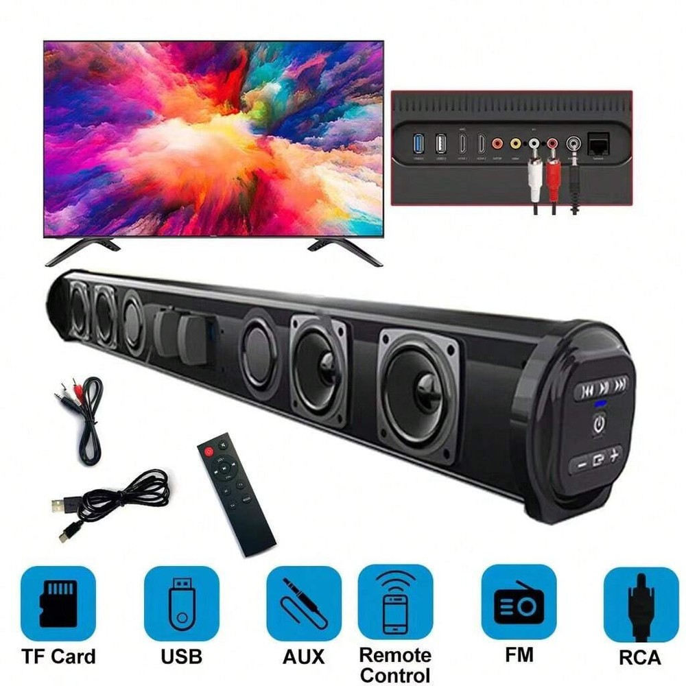 Wireless And Wired TV Speaker Soundbar Stereo Home Theater Sound Bar TF USB RCA