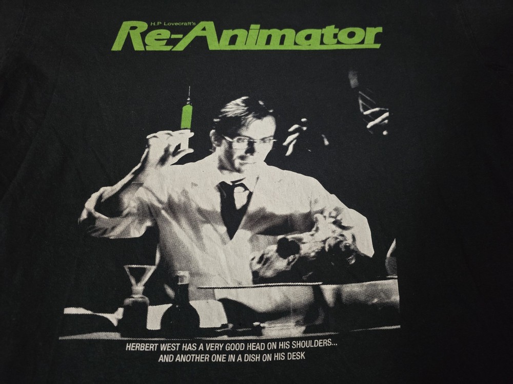 RARE Vintage Y2K Re-animator HP Lovecraft Horror Movie Promo T-Shirt Size XL