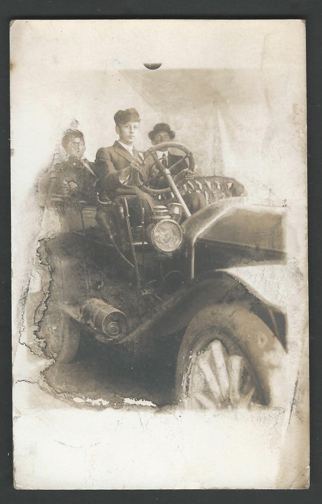 Early Auto 1913 RPPC Real Photo Postcard
