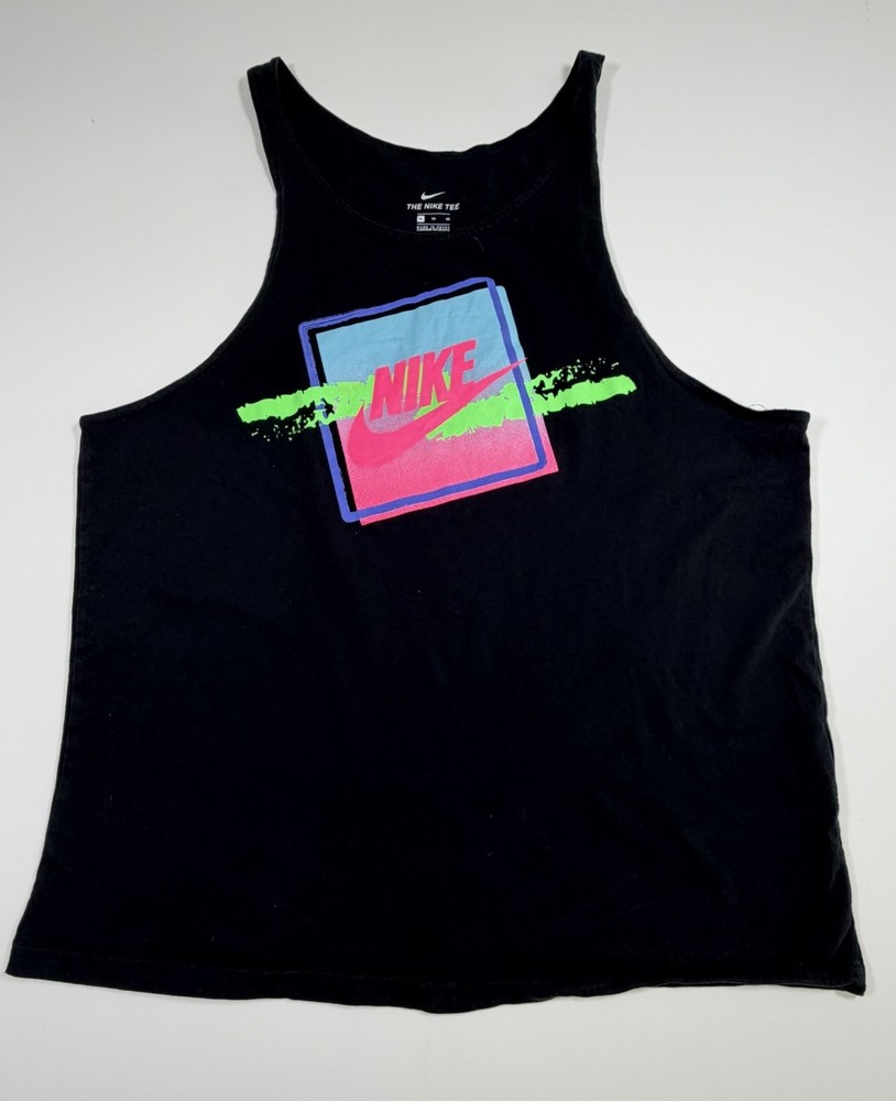 Nike Sportswear Miami Summer Tee Tank Black Pink DM7945-010 Mens Size XL