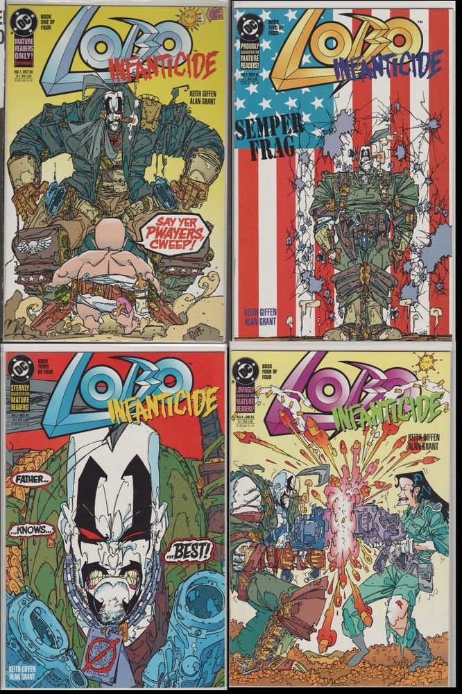 Lobo Infanticide#1-4 Dc Comics 1992 Complete Set(Lot Of 4) 9.4/Nm Average