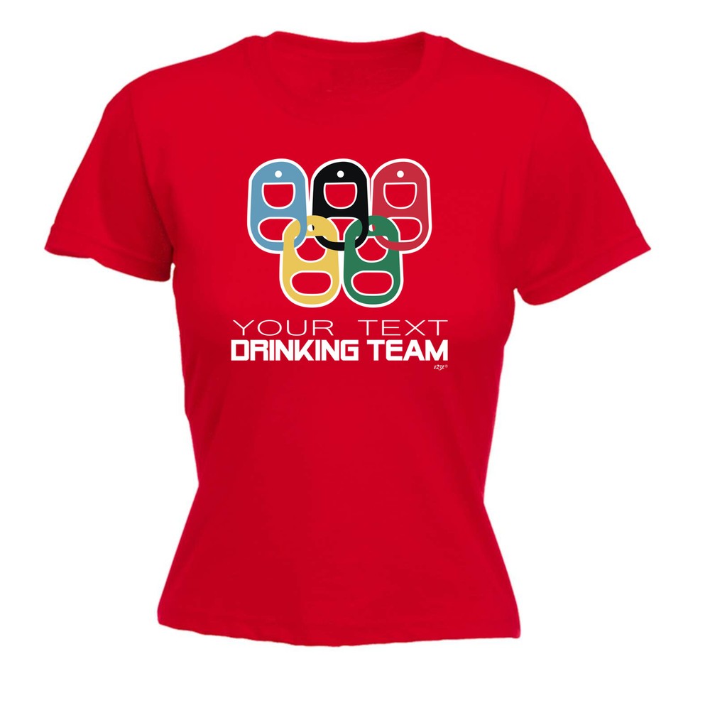 Your Text Drinking Team Rings Personalised - Womens T Shirt Funny T-Shirt Gift