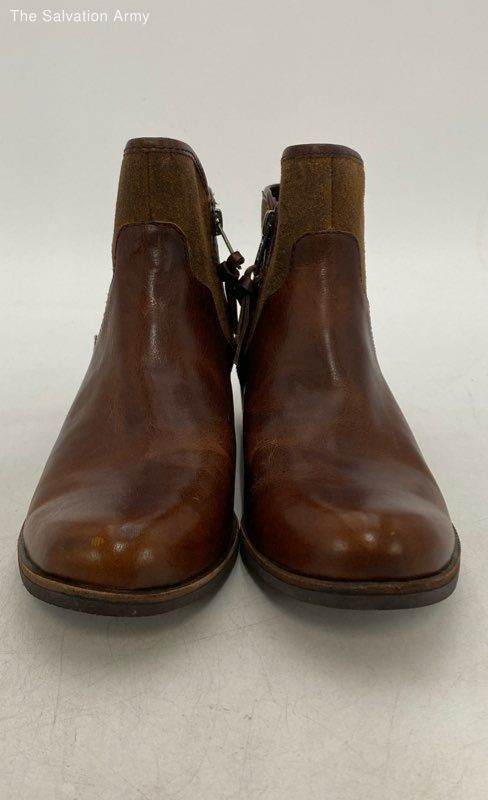 UGG Womens Penelope 1008710 Brown Leather Round Toe Ankle Booties Size 6.5