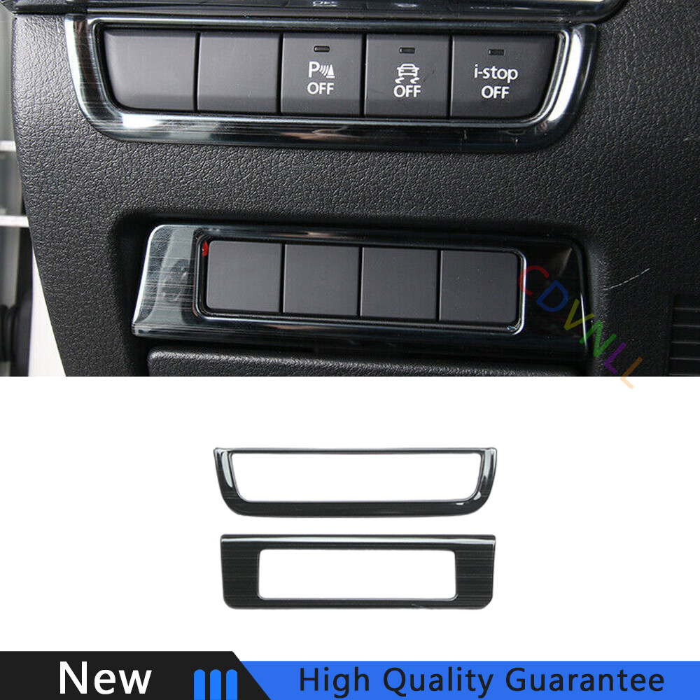 For Mazda 3 Axela 2020-2021 Black Titanium Function Control Button Frame Trim 2*