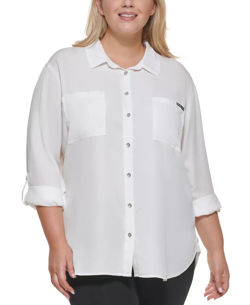 Calvin Klein Jeans Women's Top Plus Sz 3X Trendy Size Utility