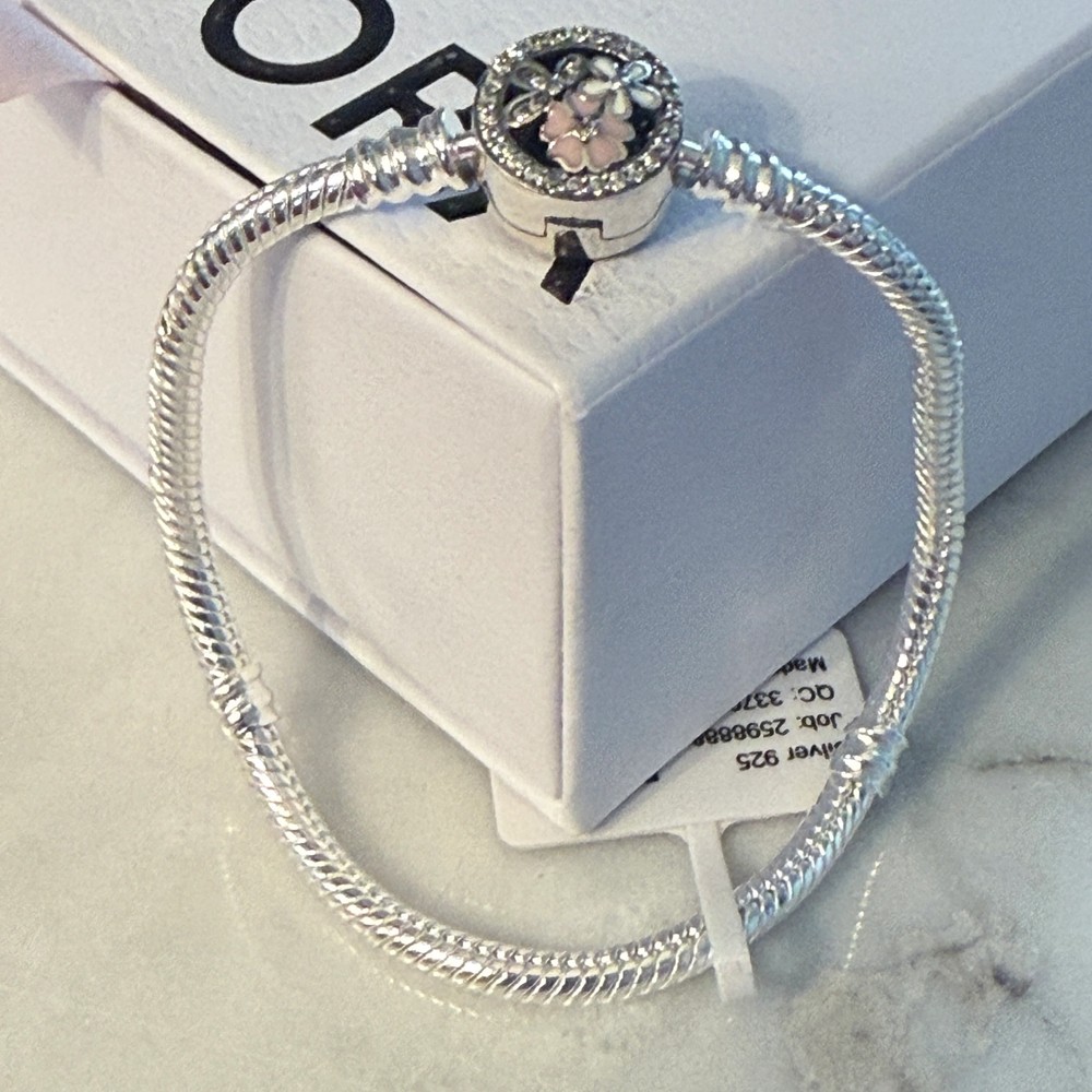 Authentic Pandora (18CM) Poetic Bloom Snake Chain Bracelet, Retired, Sterling S