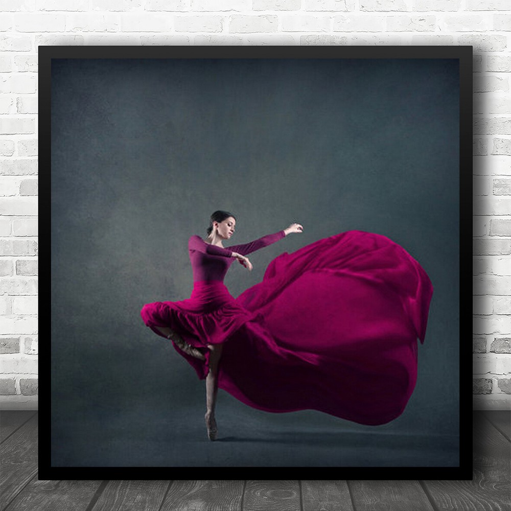 Fabric Dress Balance Pose Performance Passion Dance Dancer Wall Art Print