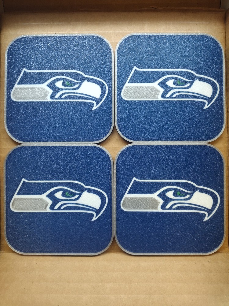 SEATTLE SEAHAWKS NFL DRINK COASTERS FOOTBALL 3.5