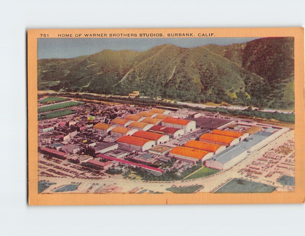 Postcard Home of Warner Brothers Studios Burbank California USA
