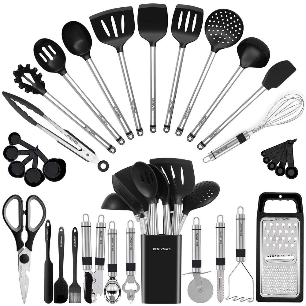 Kitchen Utensil Set-Silicone Cooking Utensils-33 Kitchen Gadgets & Spoons for...