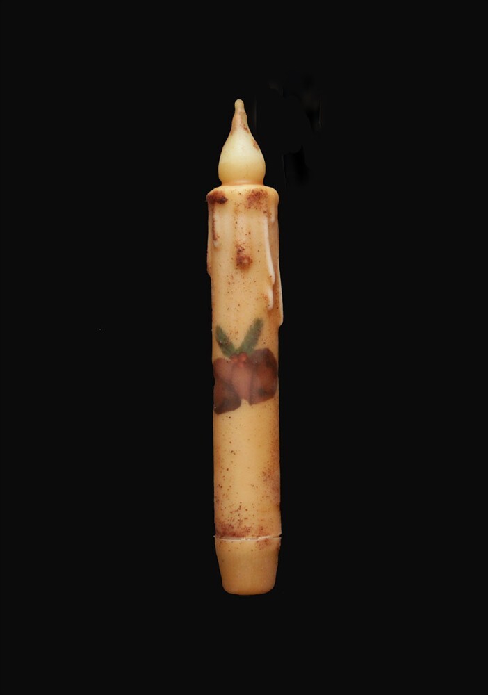 Primitive 6.75 LED Timer Jingle Bell Taper Candle for Christmas