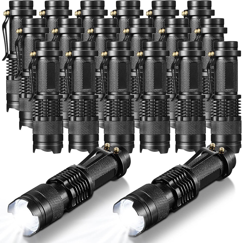 20 Pieces LED Flashlight Mini 3 Mode Tactical Torch Resistant Pocket Flash Light