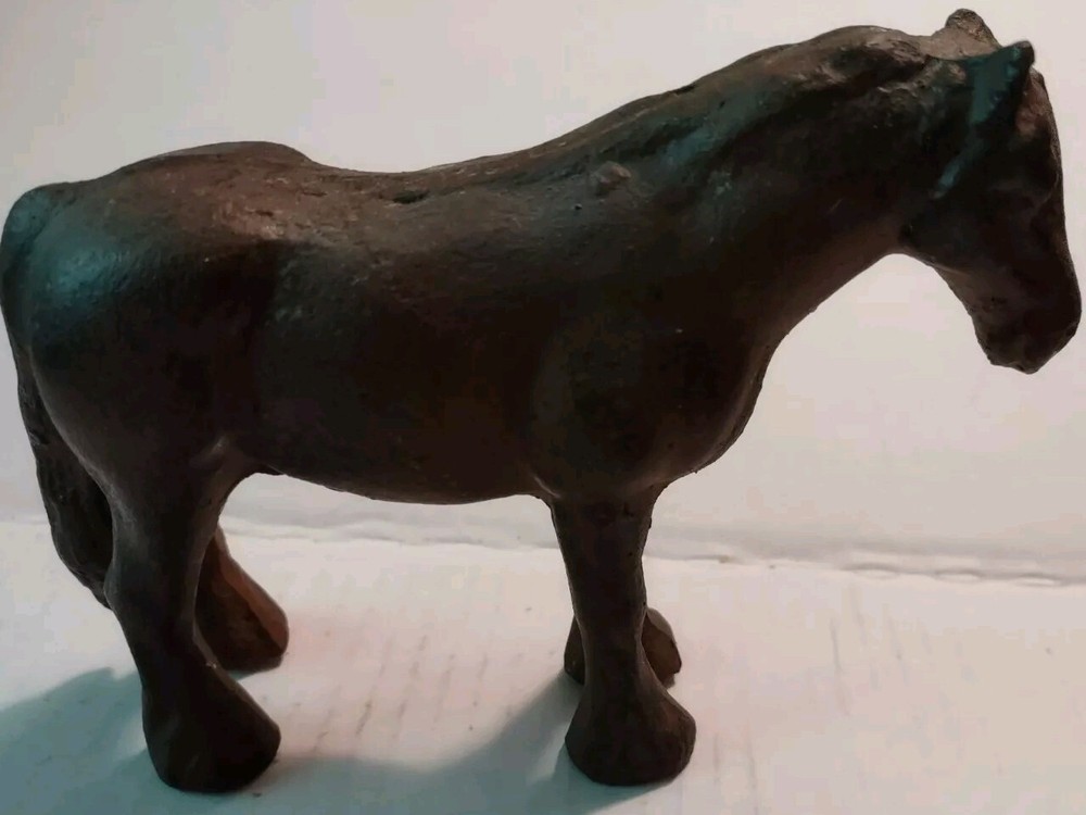 Vintage Cast Iron Clydesdale Draft Horse Door Stop / Paperweight / Figurine