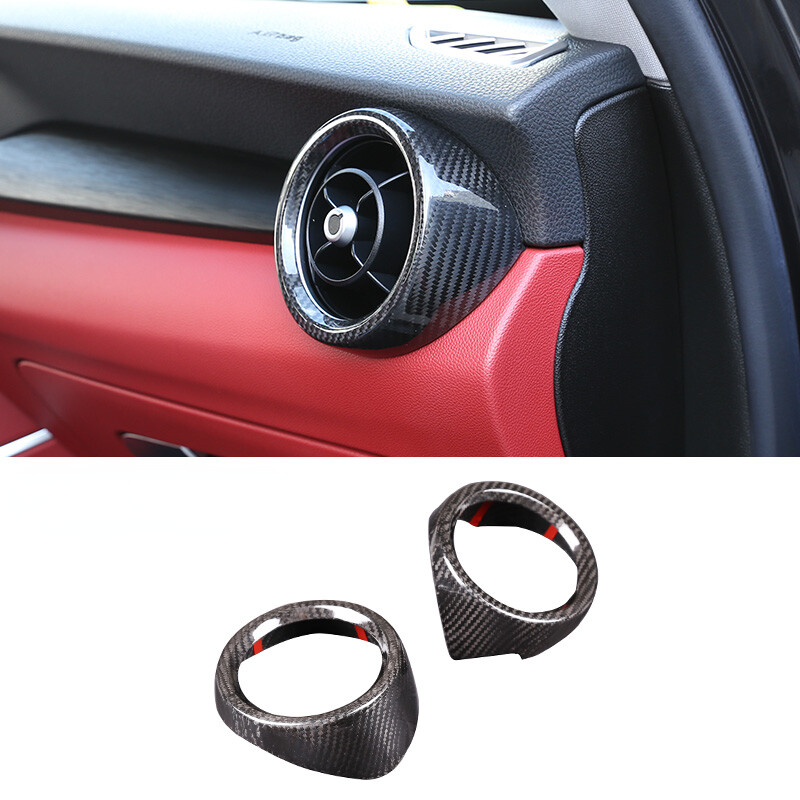Real Carbon Fiber Front Air Outlet Cover Fit For Alfa Romeo Stelvio 2017-2020